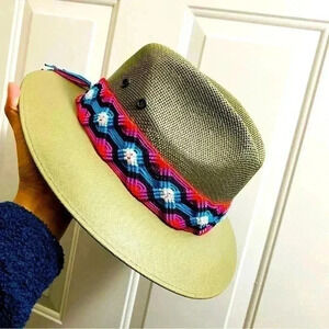 TOMBSTONE Large explorer canvas quadrille Fedora Cowboy‎ olive green braided